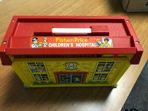 USED 1976 FISHER-PRICE CHILDREN'S HOSPITAL PLAYSET EVERYTHING WORKS NO LITTLE P - Picture 1 of 24