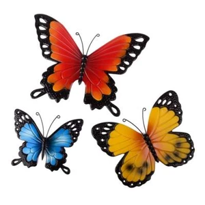 Butterfly Wall Decor Metal Decorations for Indoor or Outdoor Walls Set of 3 New - Picture 1 of 7