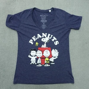 T-shirt donna Mighty Fine Peanuts taglia media viola maglione manica corta - Foto 1 di 7