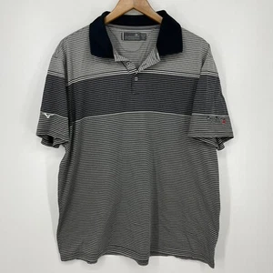 Mizuno Pro Collection Polo Shirt Men's 2XL Gray Striped Short Sleeve Golf - Picture 1 of 13