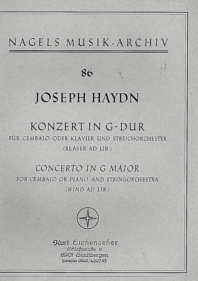 Joseph Haydn: Concert IN G-Dur for Harpsichord Or Piano And String Orchestra - Image 1 of 1