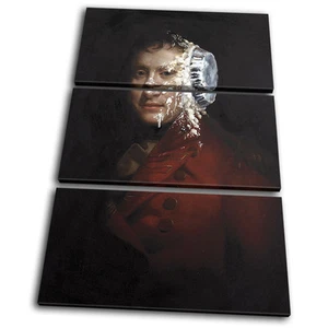 Banksy Painting Pie Face TREBLE CANVAS WALL ART Picture Print VA - Picture 1 of 1