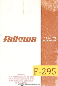 Fellows No. 7 and 7A Type, Gear Shaper Manual Year (1964) - Picture 1 of 4