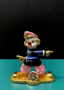 Spoontiques Pewter Gold Clown Traffic Police Cop Whistle Crystal Ball Figurine - Picture 1 of 11