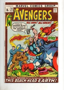 Avengers #93 VF/NM 9.0! NEAL ADAMS ART! 52 pg GIANT-SIZE 1971 Iron Man Thor v FF - Picture 1 of 2
