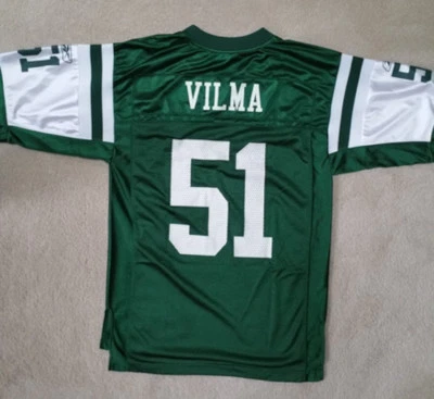 NY JETS REEBOK NFL EQUIPMENT JONATHAN VILMA #51 LINEBACKER NFL Jersey Men's SM - Image 1 of 4