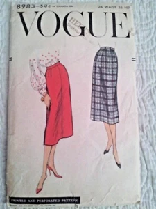 VTG 1950s pattern Vogue 8983 Skirt Slim Long Below Knee Very Easy 26" Waist  - Picture 1 of 3