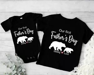 Our First Father's Day | Dad and Baby Matching T-shirt Baby Vest - Picture 1 of 5