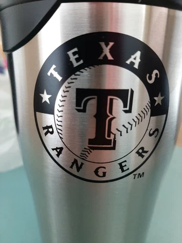 Set of 2 cups New TEXAS RANGERS 16 OZ STAINLESS STEEL COFFEE TRAVEL MUG MLB Cover