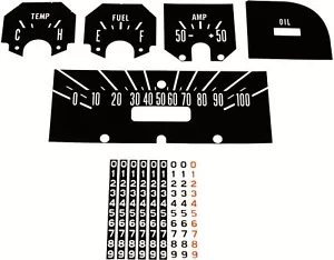 Premium Dash Decal 61-64 Dodge Truck FULL KIT 100MPH BLACK - Picture 1 of 1