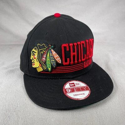 Кепка мужская Chicago Black Hawks один размер черная бейсболка New Era НХЛ хоккей с надписью - Изображение 1 из 4