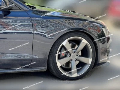 灰色奥迪 A5 Sline 金属制动卡钳盖适用于奥迪 Q7 Q8 TT MK3 A1 8X Q3 A3 — 第 1/3 张图片