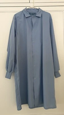 Aramark Light Blue Knit Cuff Snap Front Lab Coat - Image 1 of 2