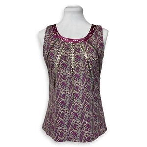 Emma James Women's Petites Sequin Tank Top Tank Bling Size PL Petite Large - Picture 1 of 7