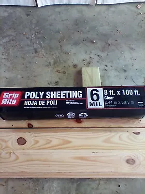 Grip Rite Poly Sheeting 8 X 100 Ft., Used 30 Ft., 6 Mil. Thickness, Pickup Only • 5$