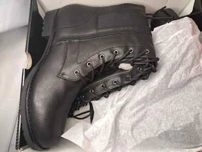 NEW Torrid Knee Lace-up Sweater Boot Pebbled Faux Leather Size 9.5 Black - Image 1 of 2