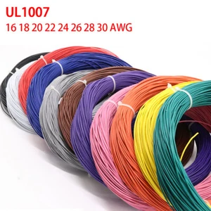 30AWG-16 AWG Gauge UL1007 Stranded Hook Up Wire Eco-Friendly Cable 12 Color 300V - Picture 1 of 9