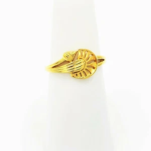 GoldShine 22K Solid Yellow Gold Ring US 6.75 Female Genuine Hallmarked 916 - Picture 1 of 10