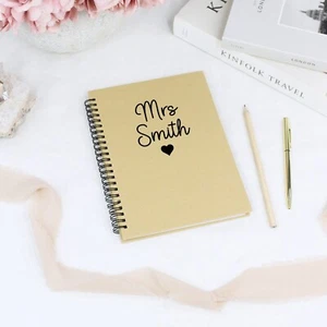 Personalised Thank You Teacher Appreciation Notebook A5 Spiral Bound Lined Pages - Picture 1 of 10