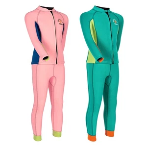 Girls Outfit 2Pcs Suit Snorkeling Set Diving Costume Holiday Long Sleeves Tops - Picture 1 of 33