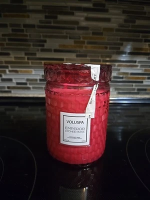 Anthropologie Voluspa Emperor Lychee Rose tarro vela 18 oz 100 horas nuevo en caja Foto 1 de 3