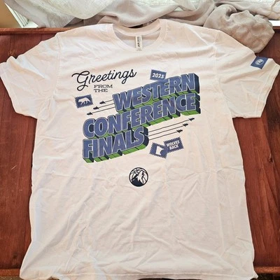 New ListingMinnesota Timberwolves 2025 Playoffs NBA Basketball Wolves Back T Shirt XL SGA