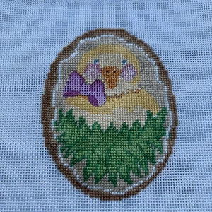 Susan Roberts Easter Chick Ornament Handpainted Needlepoint Canvas Partial - Picture 1 of 5