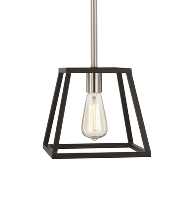 Trans Globe Lighting 10461ms 9"W Mini Pendant - Black - Image 1 of 4