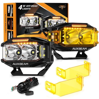 Cápsulas de luz LED de zanja de conducción AUXBEAM 4" DRL ámbar para Ford F150 Raptor 2017-2023 Foto 1 de 4