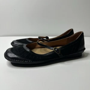 Clarks Artisan Collection Women’s Black Flat Mary Jane Leather Shoes Size 8 - Picture 1 of 8