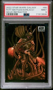Fett Battles/Sarlacc! 2022 Topps Chrome Star Wars Galaxy #80 Mojo Ref PSA 9,/50 - Picture 1 of 2