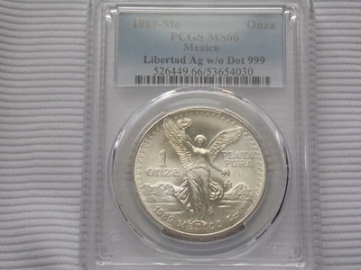 1989-MO PCGS MS66 Oz .999 SILVER LIBERTAD Without Dot in Fineness - Image 1 of 4