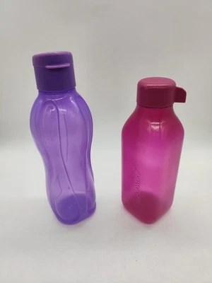 Tupperware Eco Trinkflaschen Set, 500 ml, Konvolut, Klappdeckel, Lila Und Pink - Bild 1 von 4
