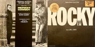 MIDNIGHT COWBOY & ROCKY ORIGINAL SOUNDTRACK 2 VINYL RECORD LOT BEST PICTURE - Image 1 of 4
