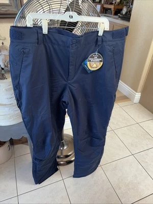 Pantalón de nieve Columbia para mujer 1X azul marino pendiente trasera aislado esquí Omni Tech dorado estándar Foto 1 de 4