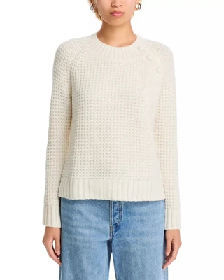 C by Bloomingdale's Cashmere Waffle Knit Sweater MSRP $198 - Image 1 of 4