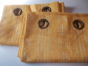 2 Goldfarbene Gardinen/Gardinen Paneele Leinen Polyester 56" x 85" - Bild 1 von 2