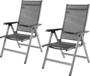 Sedia Da Esterni Regolabile in 5 Posizioni, 2 Unità, Grigio, 69P X 60,5L X 110A - Foto 1 di 12