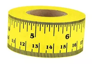 ChromaLabel 1 Inch Adhesive Measuring Tape, Removable Yellow with Black Imprint - Picture 1 of 7