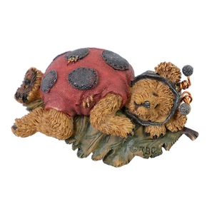 Boyds Bär Marienkäfer Schlafbrosche Anstecknadel Keramik Brosche Vintage Teddybär - Bild 1 von 7