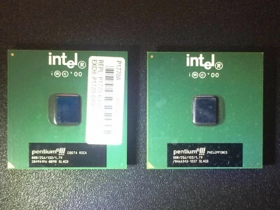 2 X Intel Pentium III P3 800 SL4CD 800/256/133/1,7V Sockel S370 CPU GHz - Imagen 1 de 4
