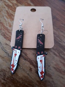 Horror Bloody Daggers Dangle Earrings. Gothic horror - Picture 1 of 1