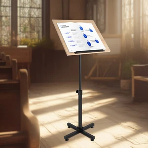 Mesa para portátil ajustable en altura con soporte de presentación de podio de atril 360?? Arriba / abajo - Imagen 1 de 14