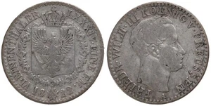 Old German States - Prussia 1/6 Thaler 1822 - Silver 5.3g, Ø 23.17mm Km#411 - Picture 1 of 1