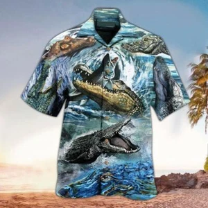 Alligator Aloha Shirt Hawaiian Shirt For Alligator Lovers 3d Summer Hawaiian - Picture 1 of 2