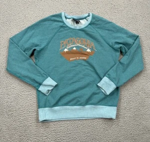 Patagonia Sweatshirt Womens Size Small Blue Green Conquerors of the Useless - Picture 1 of 6