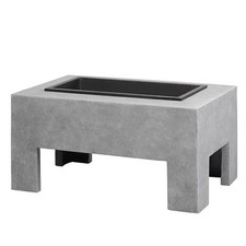 Fire Pit Firebowl Brazier Firepit Heater Clay Fiber Console Rectangle Fire Bowl