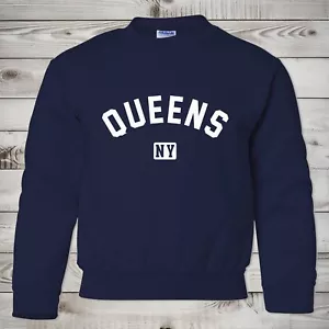 Queens Kids Sweatshirt |Queens New York Classic Youth Crewneck Sweatshirt - Picture 1 of 6