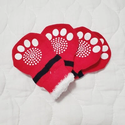 Meias de Natal vermelhas e brancas pequenas para cães de Papai Noel Pata Mitton sem marca - Imagem 1 de 4