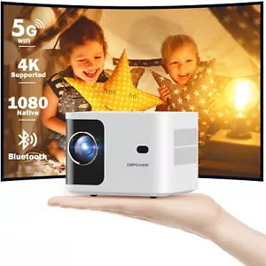 Mini Projector 300 ANSI 1080P 5G WiFi Bluetooth Video Home Theater 4K Support - Picture 1 of 17